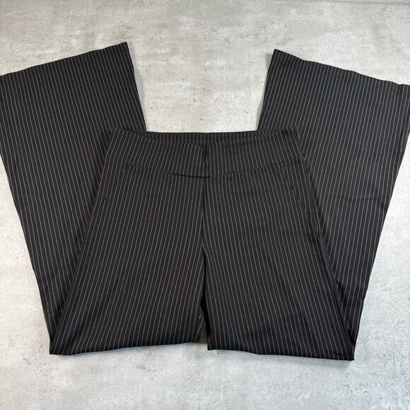 Betabrand black pinstripe flared pants size medium - Picture 2 of 9